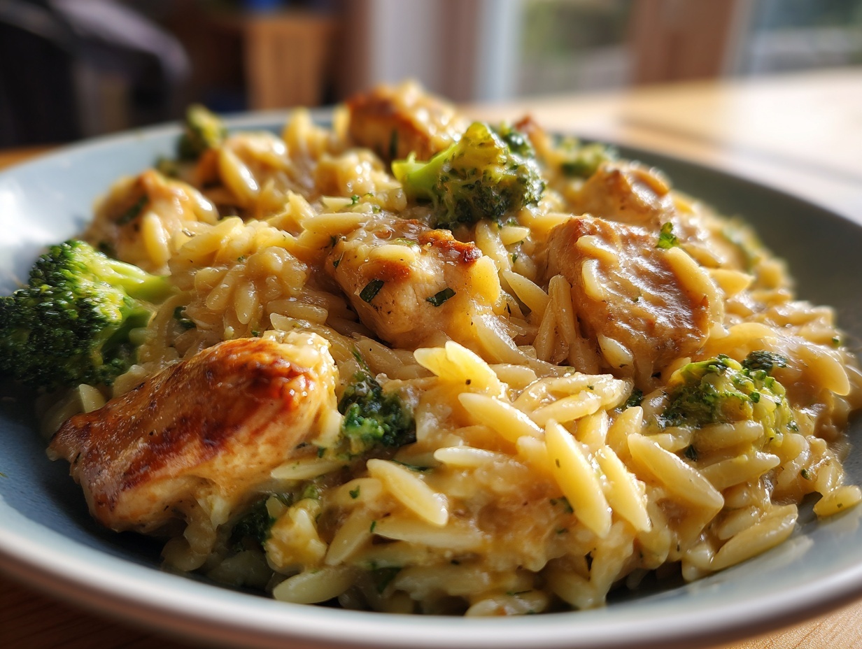 Cheesy Chicken Broccoli Orzo: 1 Pot Worry-Free