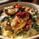 Creamy Tuscan Garlic Chicken with Orzo