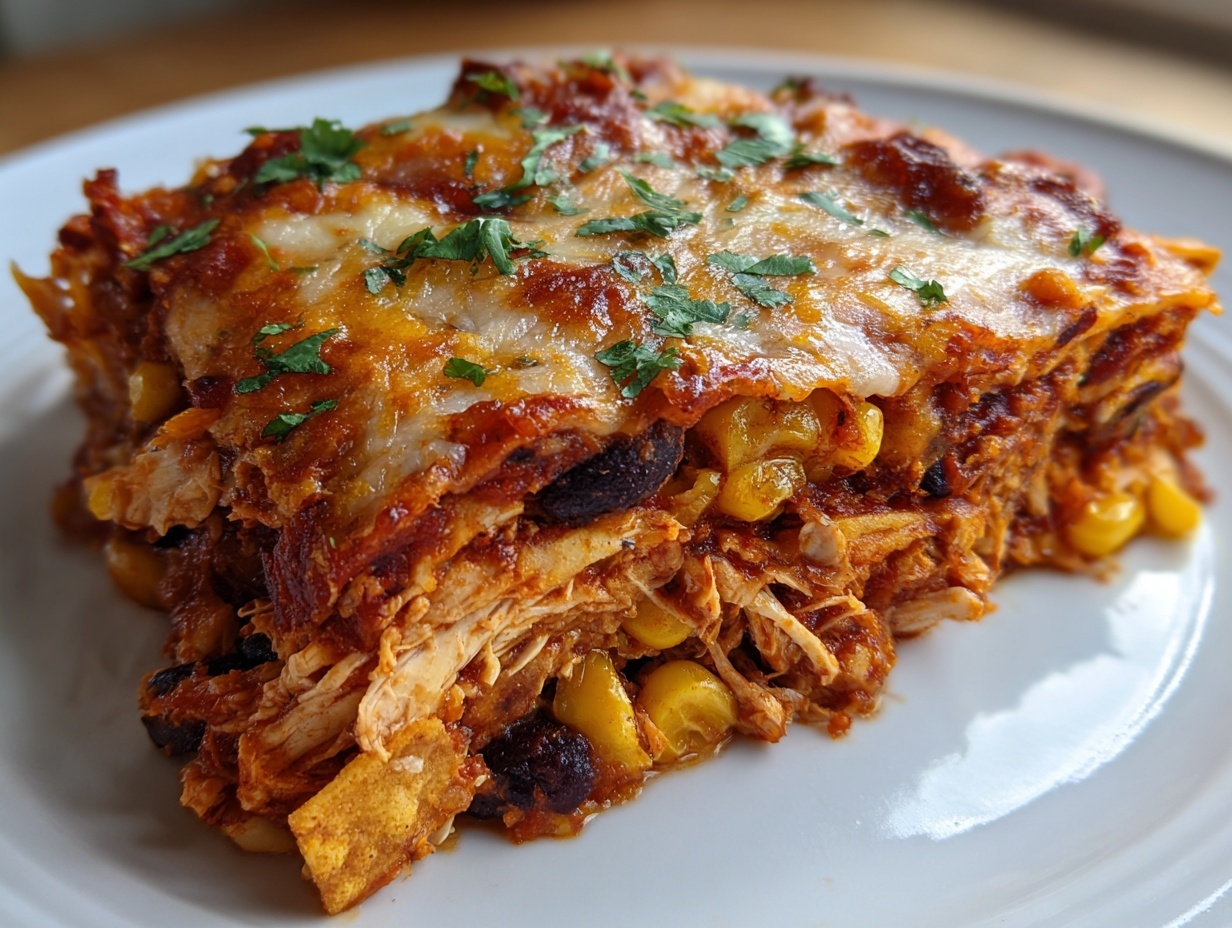 Crockpot Chicken Enchilada Casserole: 1 Easy Meal