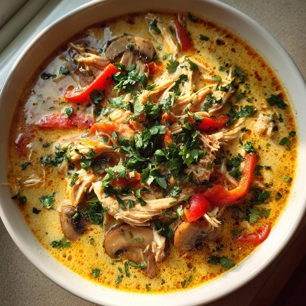 Crockpot Thai Coconut Chicken Soup - detail 2