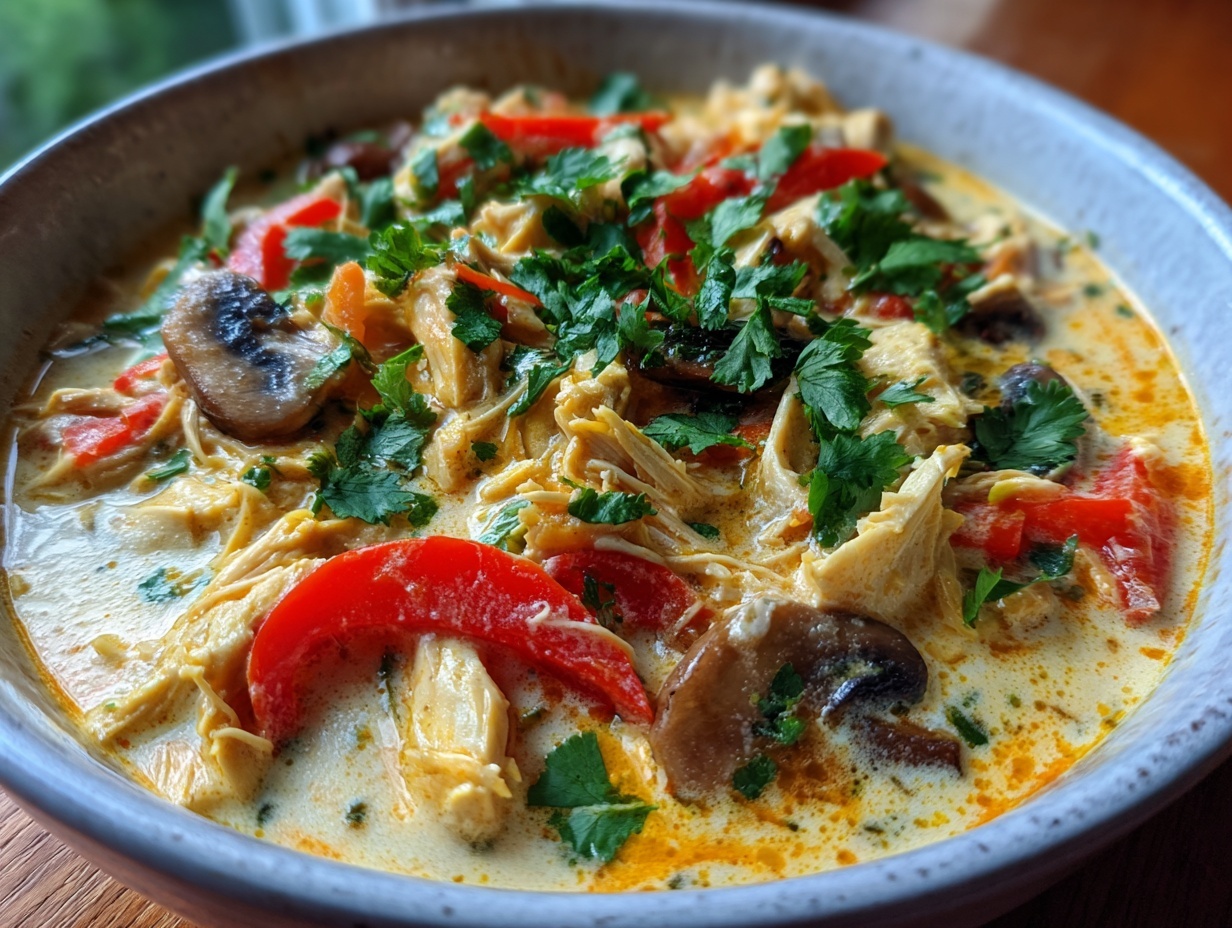Crockpot Thai Coconut Chicken Soup: Easy & Comforting