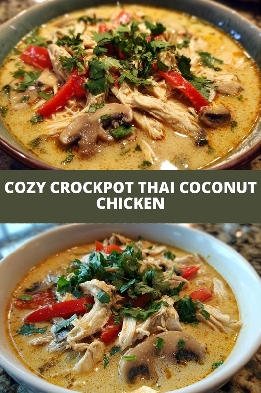 Crockpot Thai Coconut Chicken Soup: Easy & Comforting