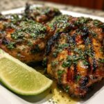 Grilled Coconut Lime Chicken Thighs with Cilantro