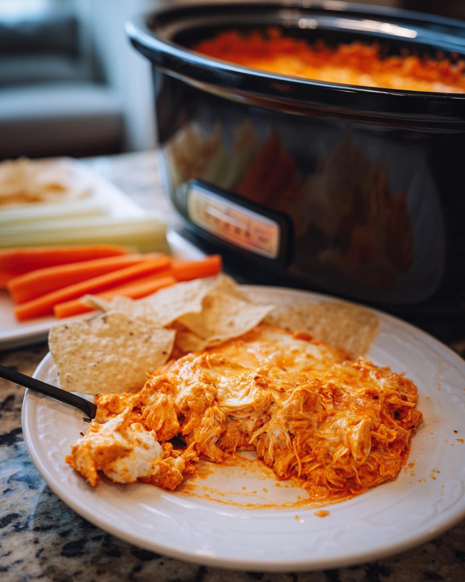 Healthy Crock Pot Buffalo Chicken Dip - detail 1