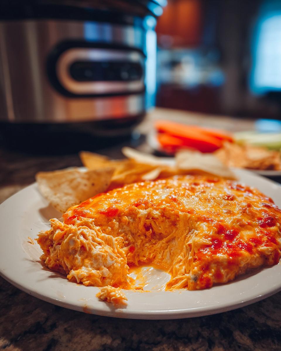 Healthy Crock Pot Buffalo Chicken Dip - detail 2