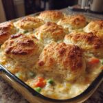 Homestyle Chicken Pot Pie Casserole with Biscuit Topping