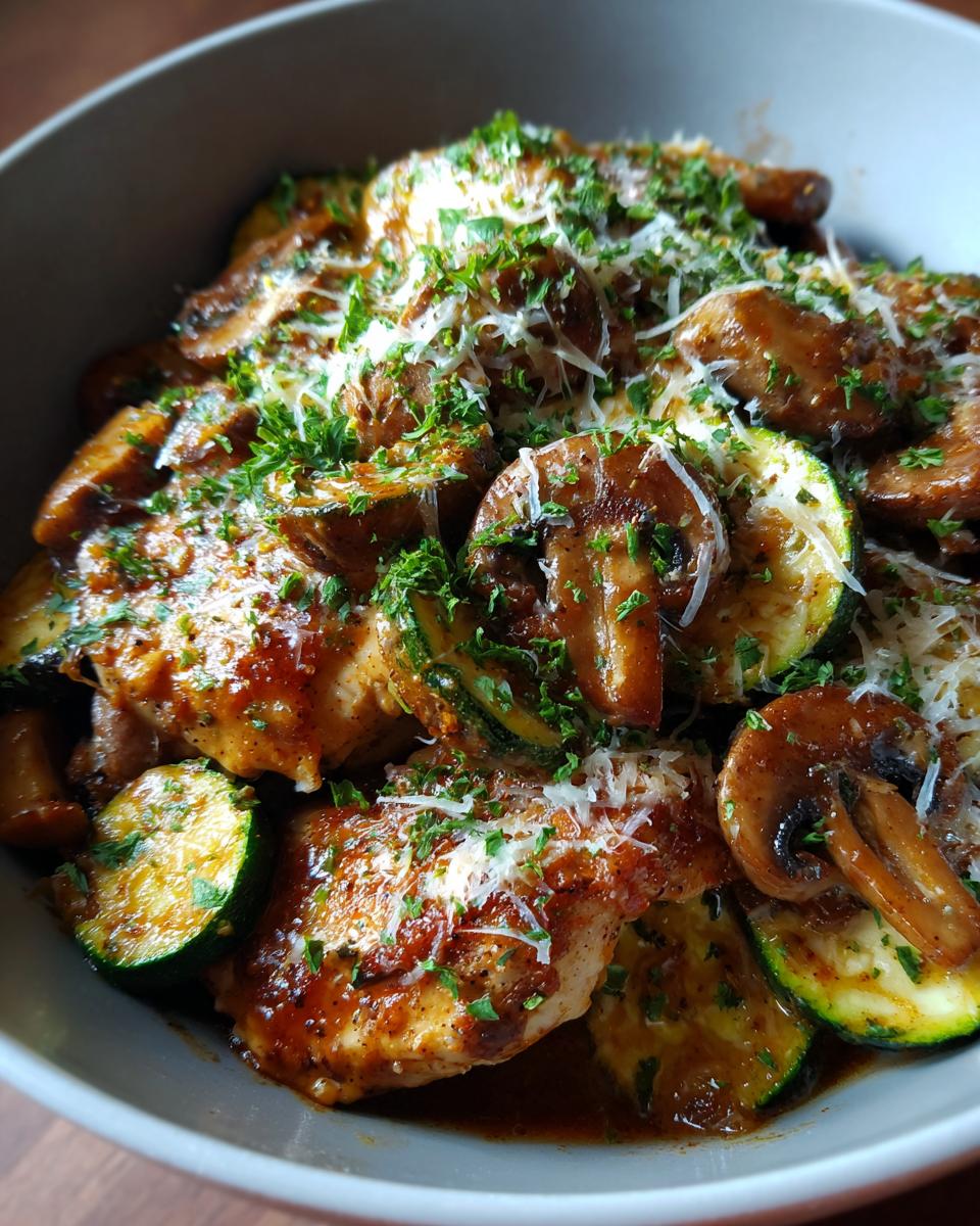 Italian Chicken, Mushrooms and Zucchini Skillet - detail 2