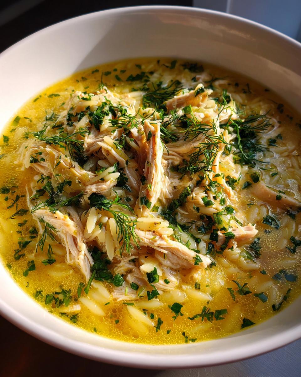 Lemon Chicken Orzo Soup - detail 1