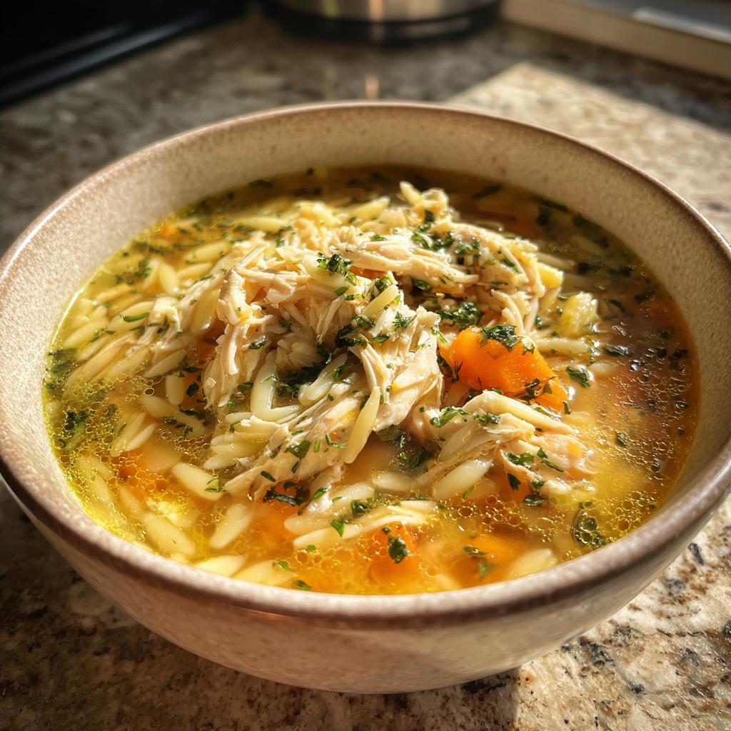 Lemon Chicken Orzo Soup - detail 1