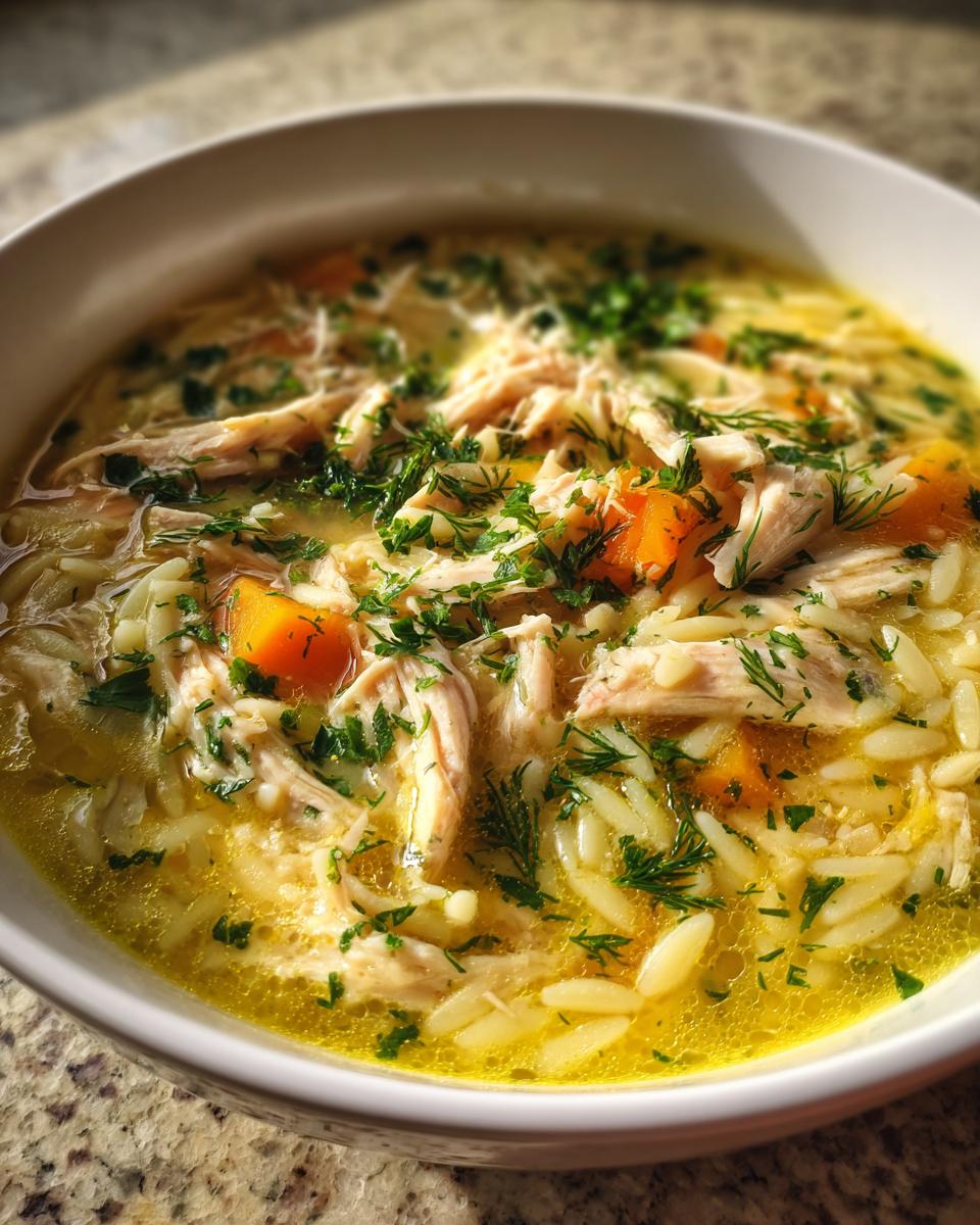 Lemon Chicken Orzo Soup - detail 2