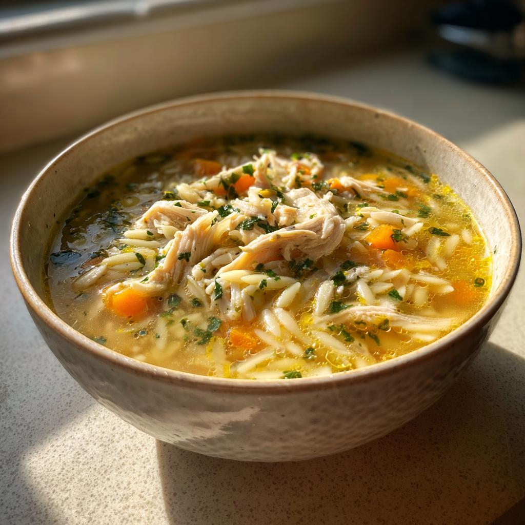 Lemon Chicken Orzo Soup - detail 2