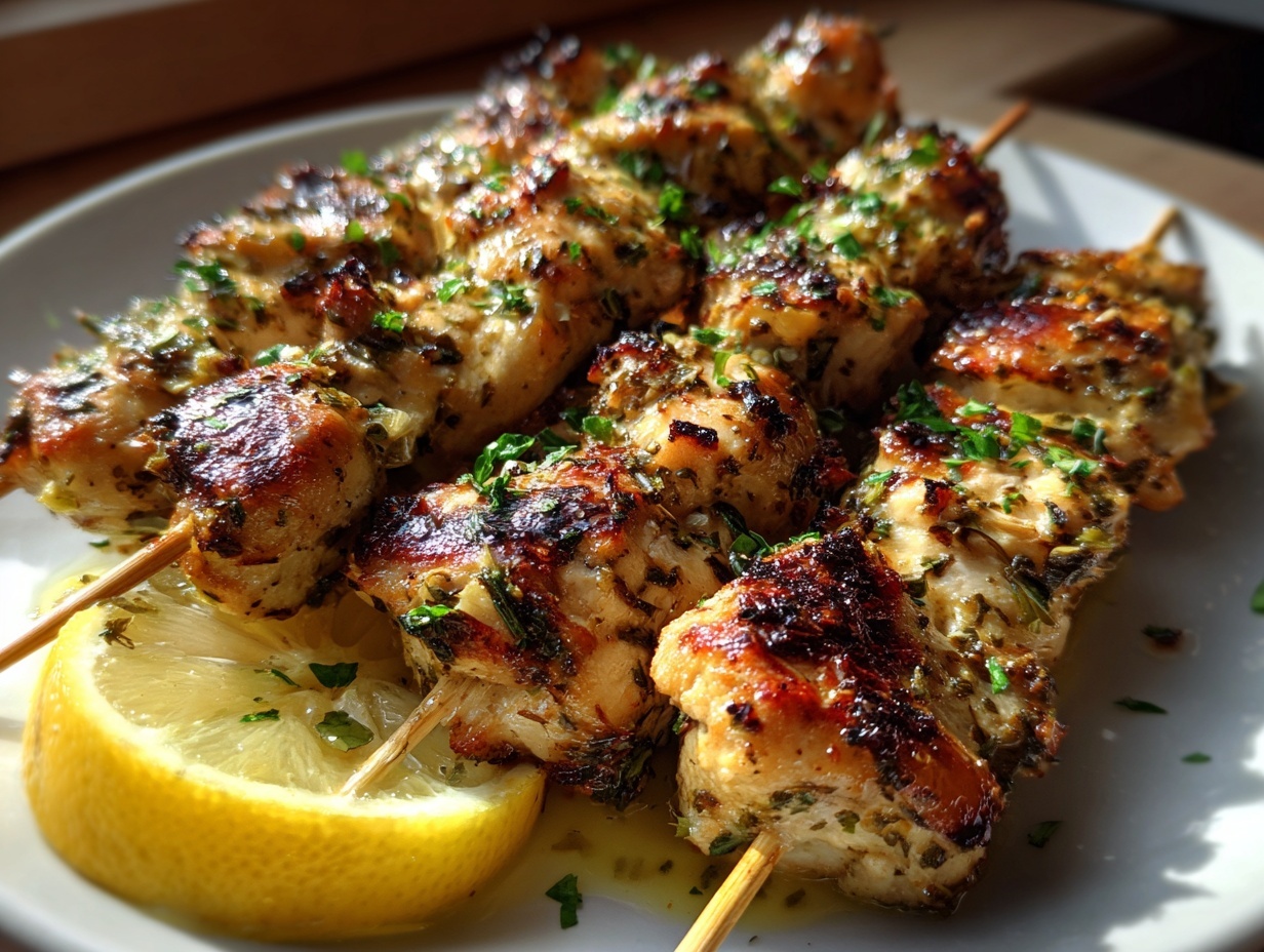 Amazing Mediterranean Lemon Herb Chicken Skewers