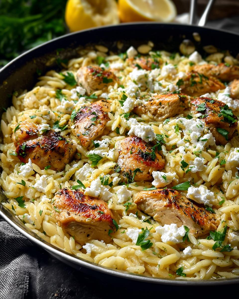 One-Pot Lemon Herb Chicken and Orzo with Feta - detail 2