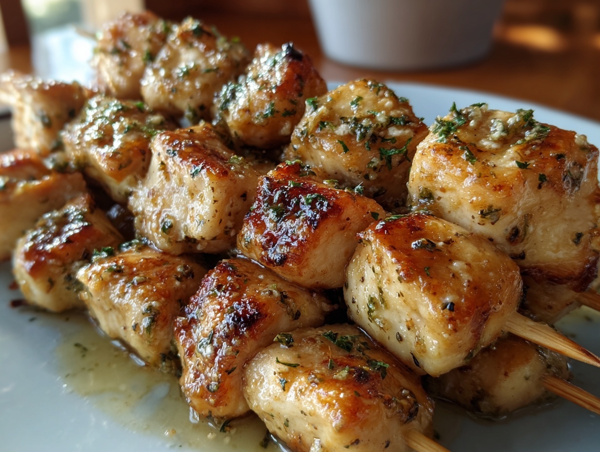 Ranch Garlic Parmesan Chicken Skewers
