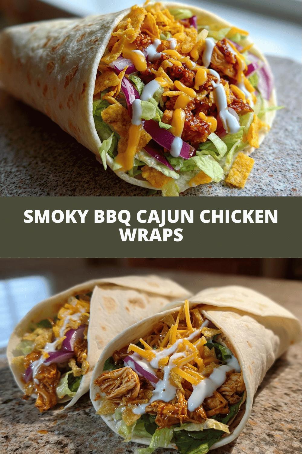 Amazing Smoky BBQ Cajun Chicken Wraps