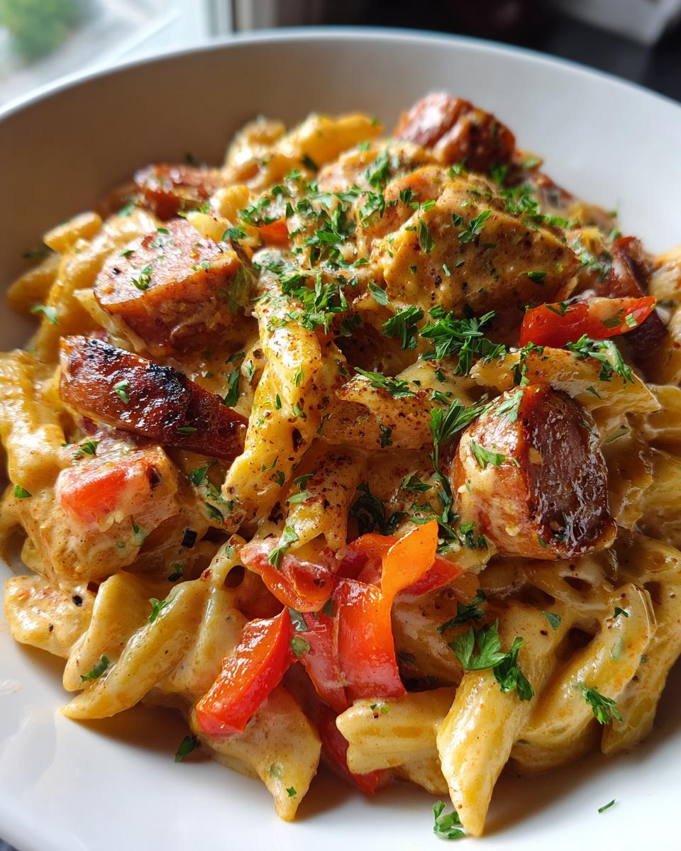 Spicy Cajun Chicken and Andouille Sausage Pasta - detail 1