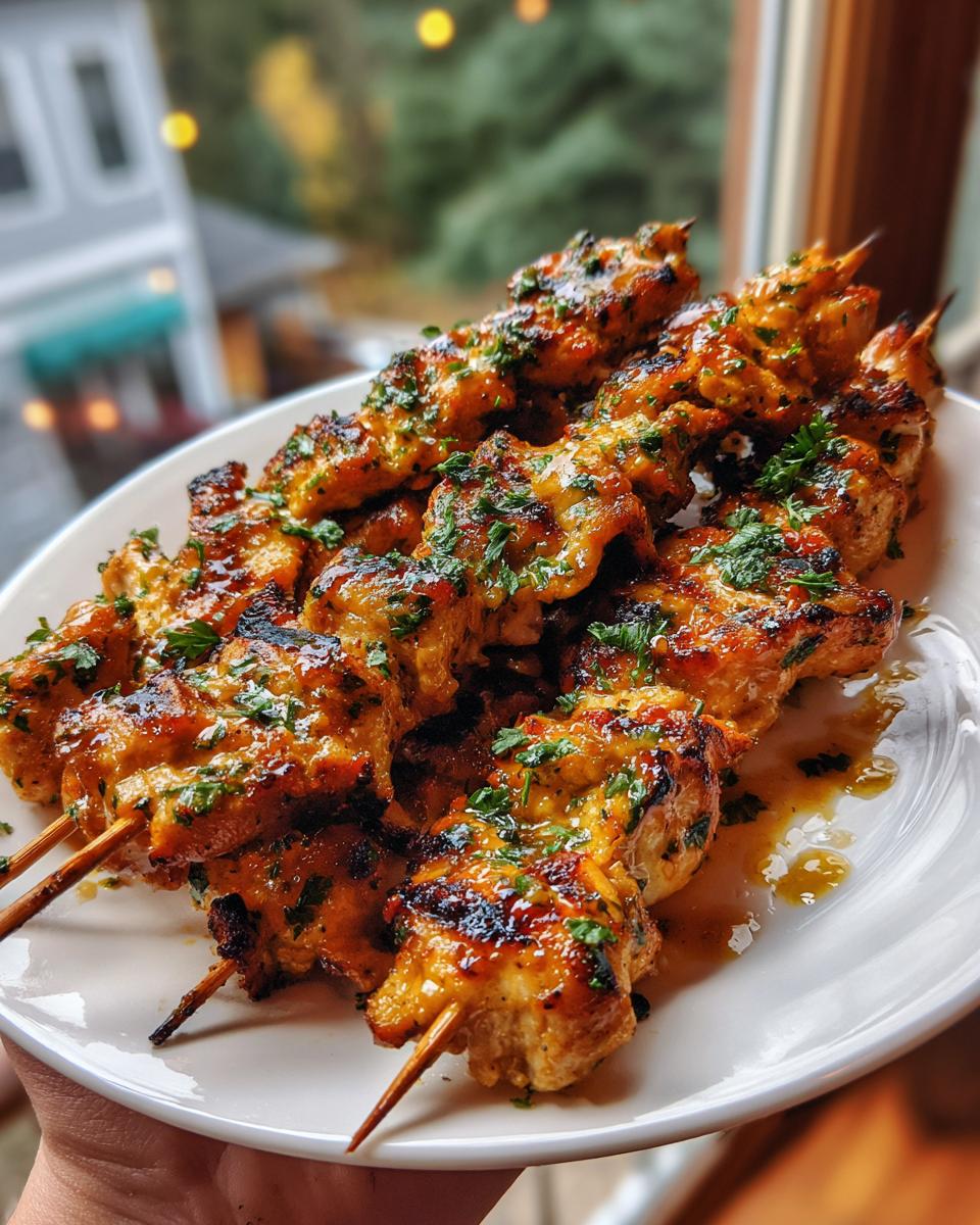 Spicy Honey-Glazed Chicken Skewers with Garlic Butter - detail 1