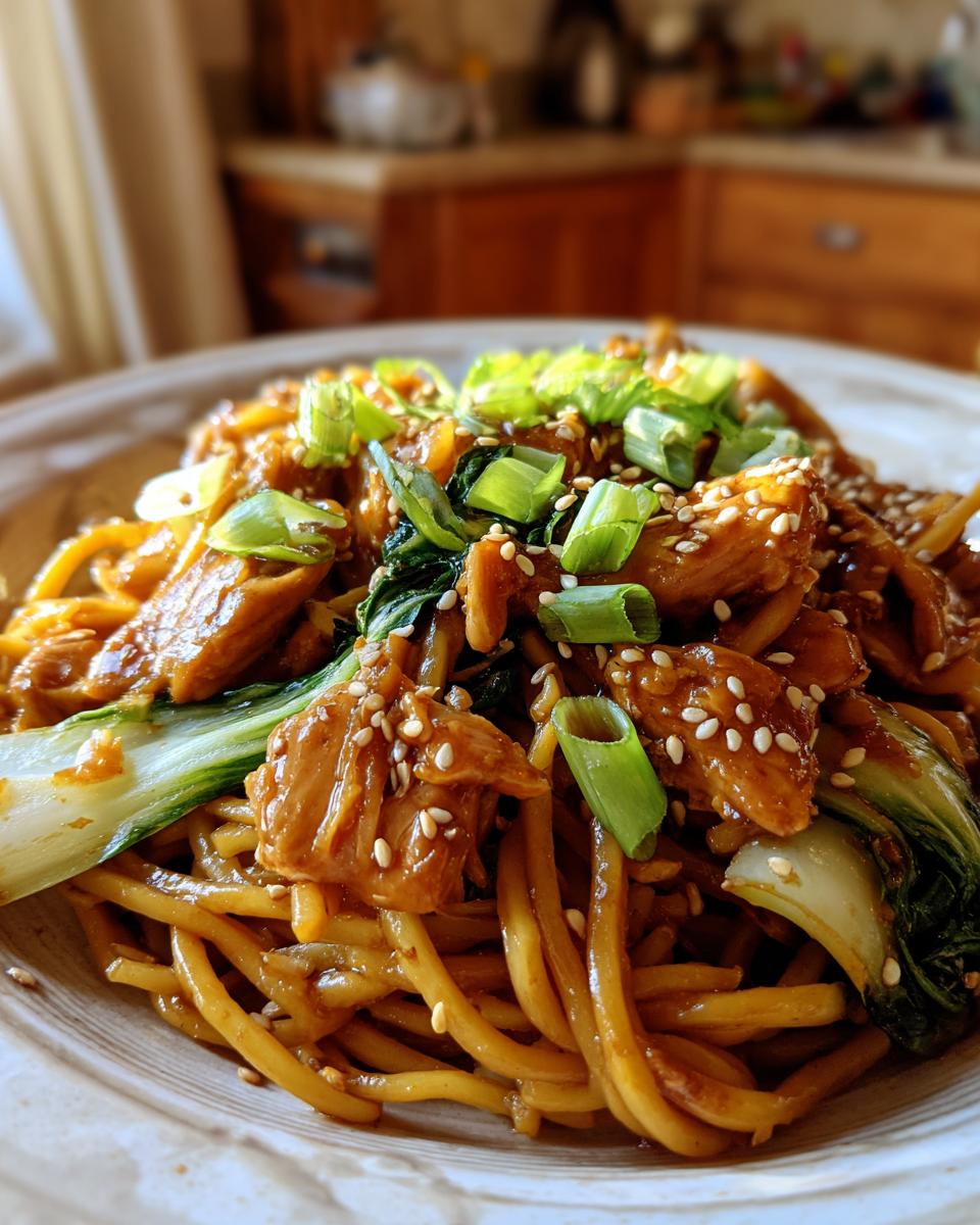 Spicy Sesame Chicken Lo Mein: 15 Min Miracle 4 Spicy Sesame Chicken Lo Mein with Bok Choy - detail 1