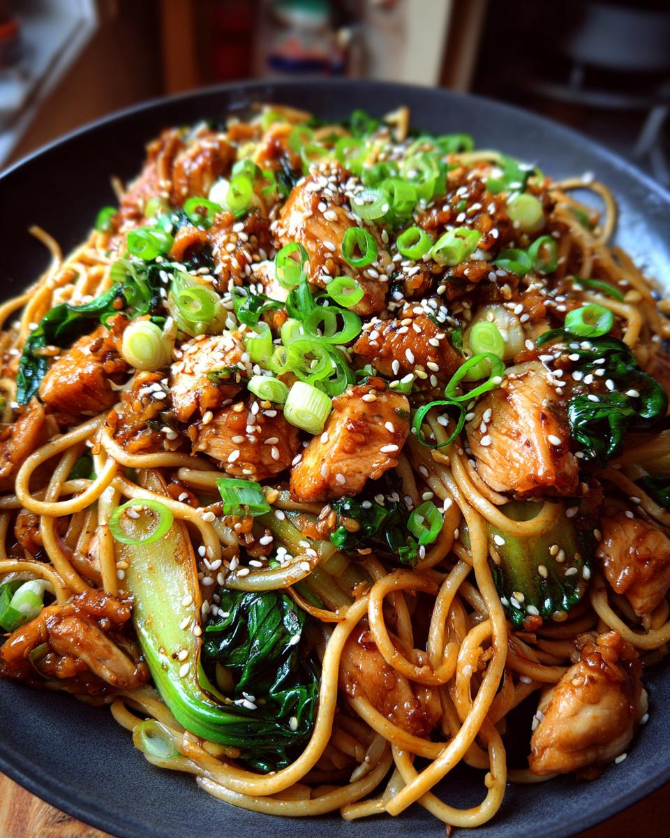 Spicy Sesame Chicken Lo Mein: 15 Min Miracle 5 Spicy Sesame Chicken Lo Mein with Bok Choy - detail 2