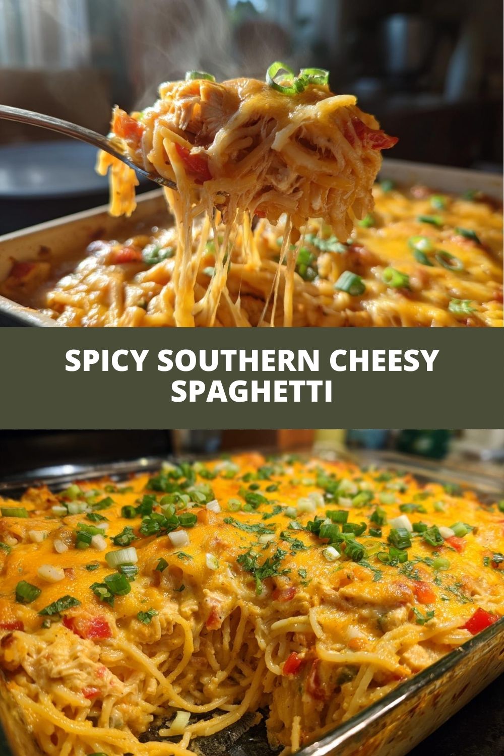 Spicy Southern Cheesy Chicken Spaghetti Casserole: 5 Stars