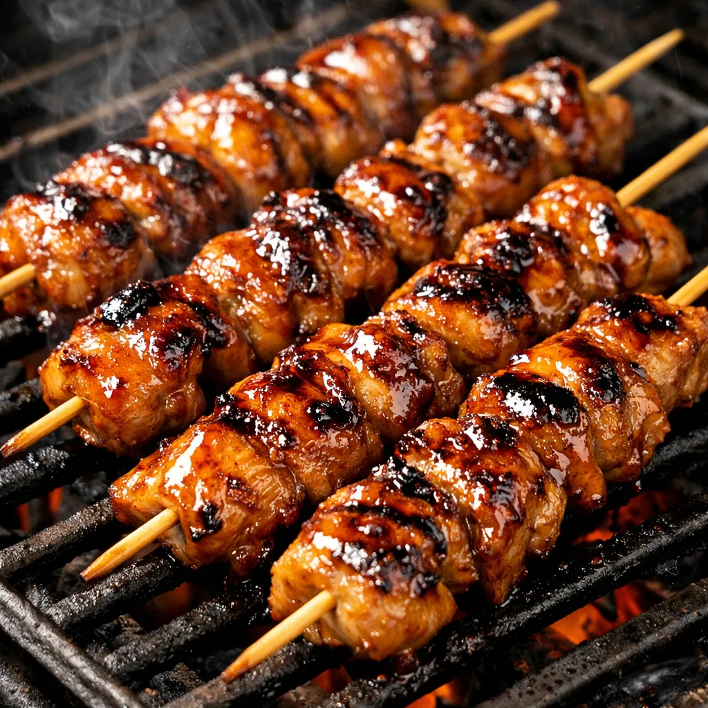 Japanese Chicken Yakitori: Easy Delicious Recipe 5 Japanese Chicken Yakitori Recipe on Grill Skewers