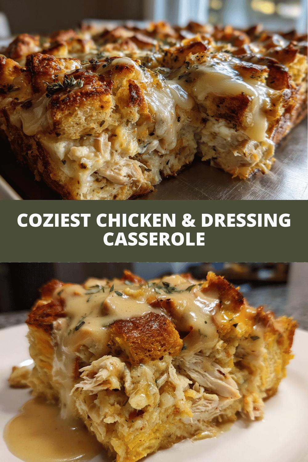 Coziest Chicken & Dressing Casserole: 1 Comforting Bake