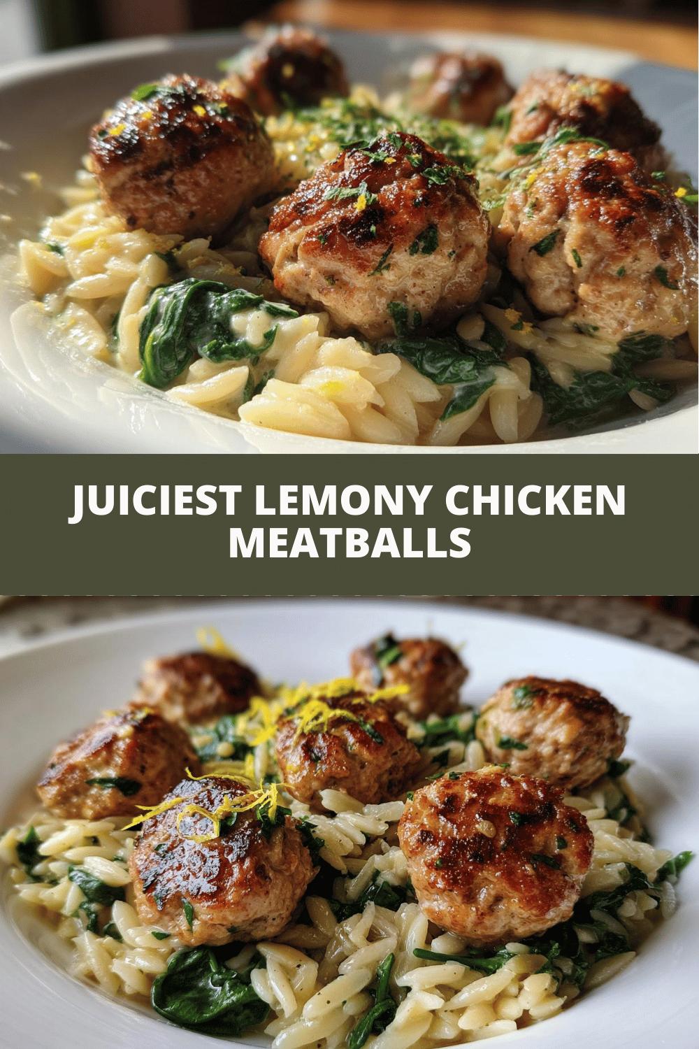 Juiciest Lemony Chicken Meatballs: 1 Terrific Bite