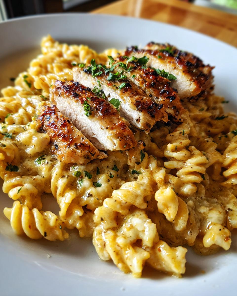 Creamy Garlic Parmesan Chicken with Cheesy Twisted Pasta - detail 1