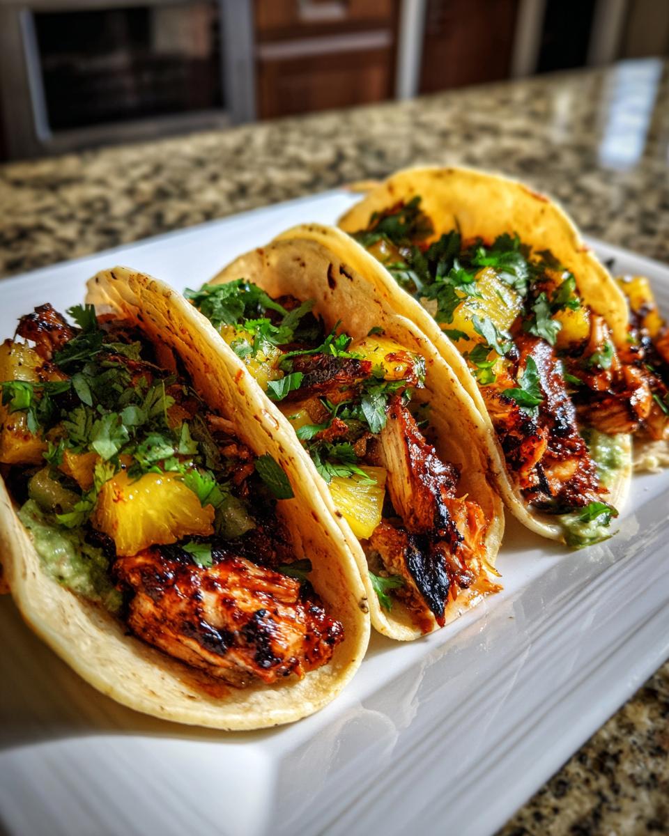Sheet Pan Pineapple Chipotle Chicken Tacos: 1 Amazing Meal 4 Sheet Pan Pineapple Chipotle Chicken Tacos with Jalapeño Sauce - detail 1