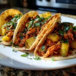 Sheet Pan Pineapple Chipotle Chicken Tacos with Jalapeño Sauce