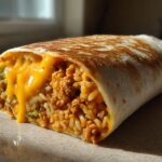 Cheesy Ground Chicken and Rice Burritos