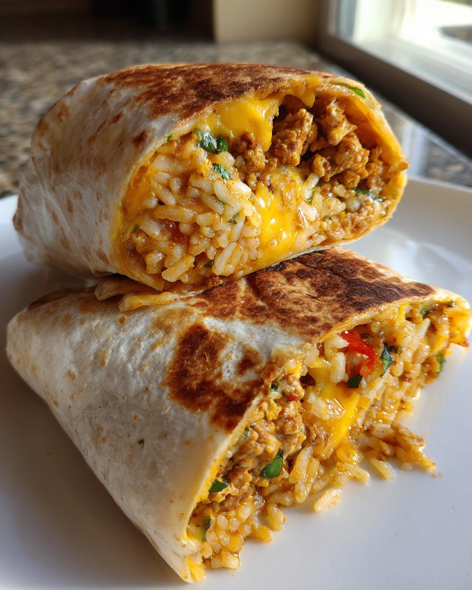 Cheesy Ground Chicken and Rice Burritos - detail 2