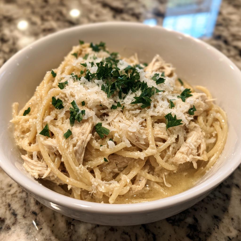 Amazing Crockpot Creamy Garlic Parmesan Chicken Pasta 5 Crockpot Creamy Garlic Parmesan Chicken Pasta - detail 2