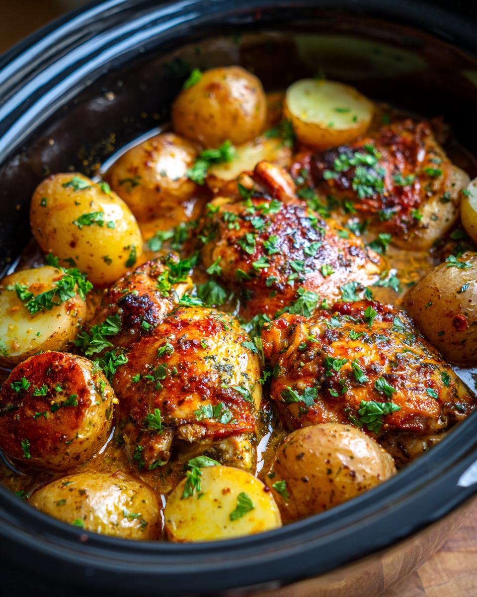 Garlic Parmesan Crockpot Chicken and Potatoes - detail 1