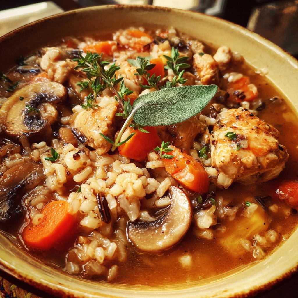 Amazing Slow Cooker Chicken Soup You'll Love 4 Slow Cooker Chicken, Wild Rice, and Mushroom Soup with Sage - detail 1