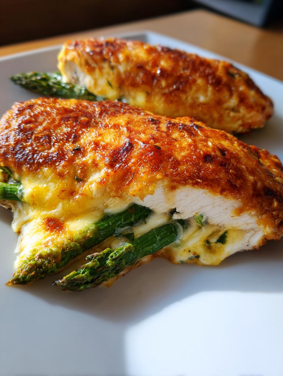 Astonishing 4 Asparagus stuffed chicken cordon vert 5 Asparagus stuffed chicken cordon vert - detail 2