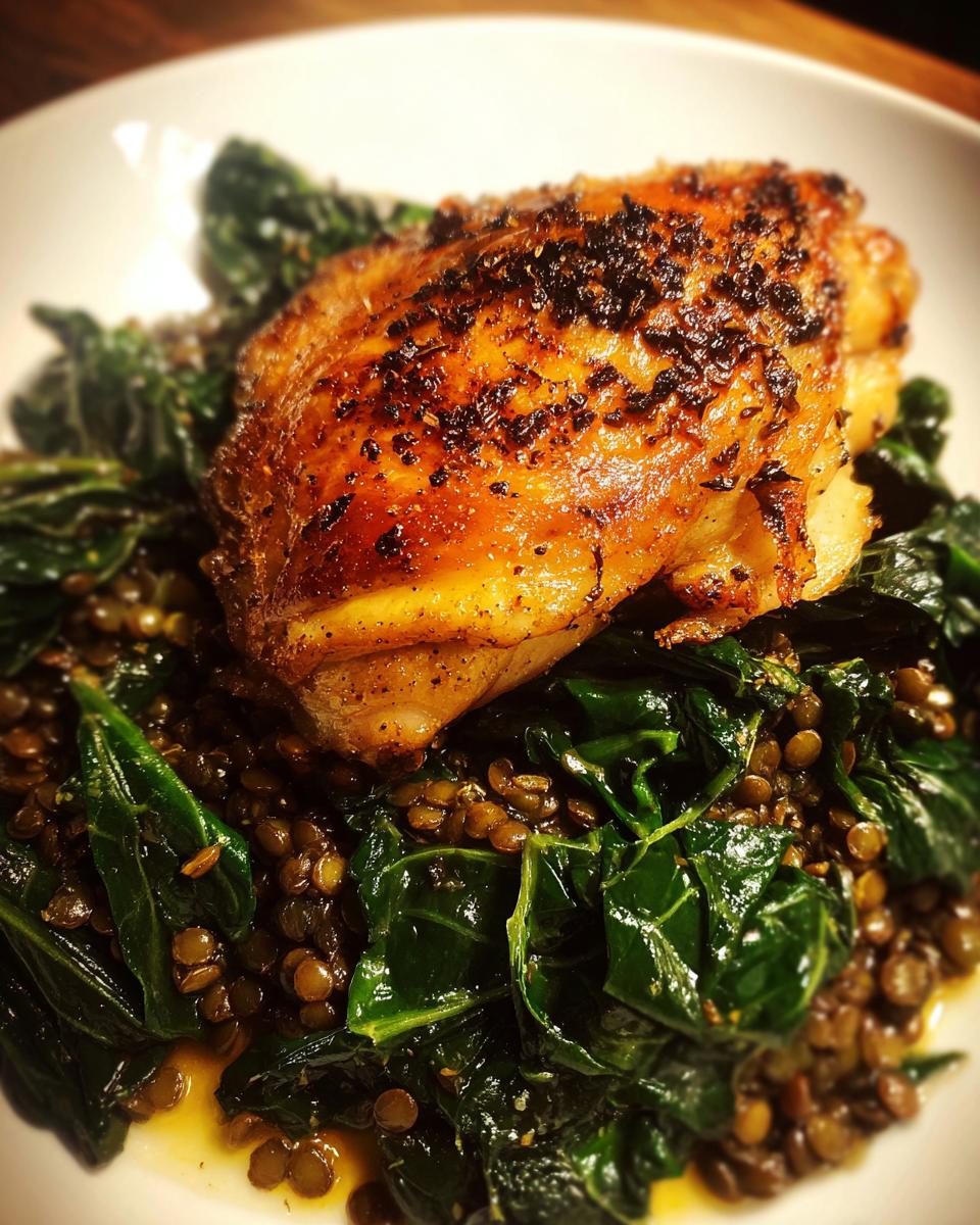 Sensational 1-Pan Baked Chicken with Chard 4 Baked chicken with chard and lentils - detail 1