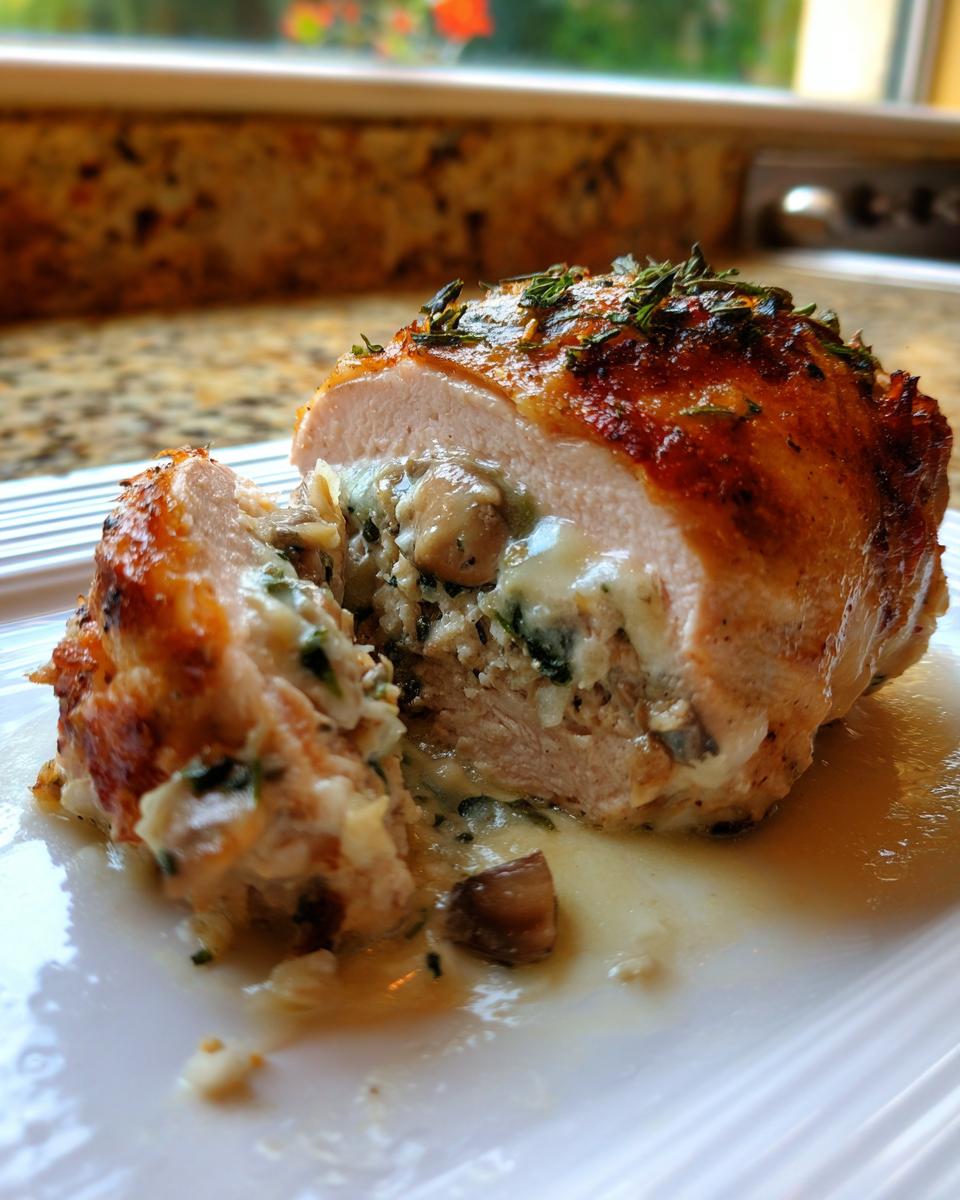 Amazing Mushroom Gruyere stuffed chicken 4 times 4 Mushroom gruyere stuffed chicken - detail 1