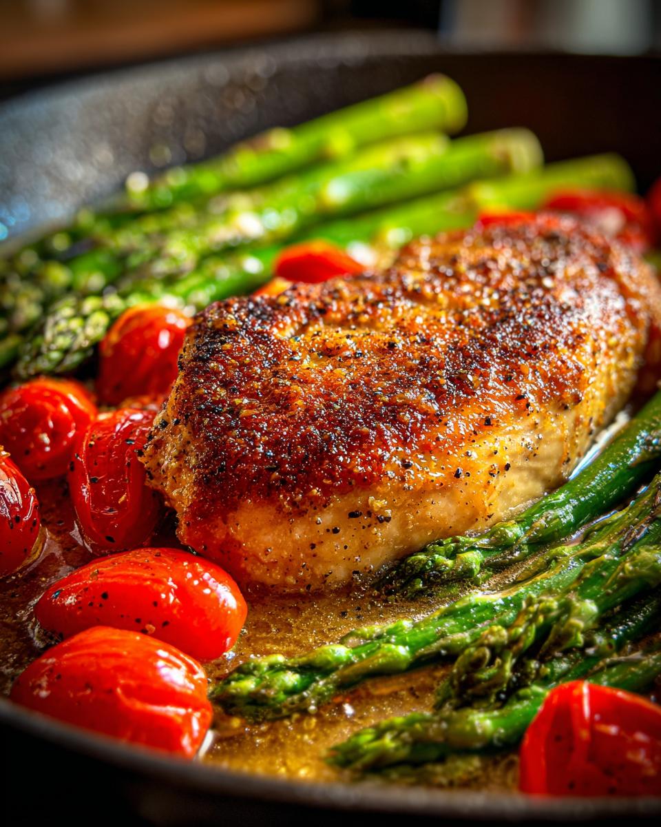 Pan-Seared Chicken with Asparagus 4 Ways 4 Pan-Seared Chicken with Asparagus and Tomatoes - detail 1