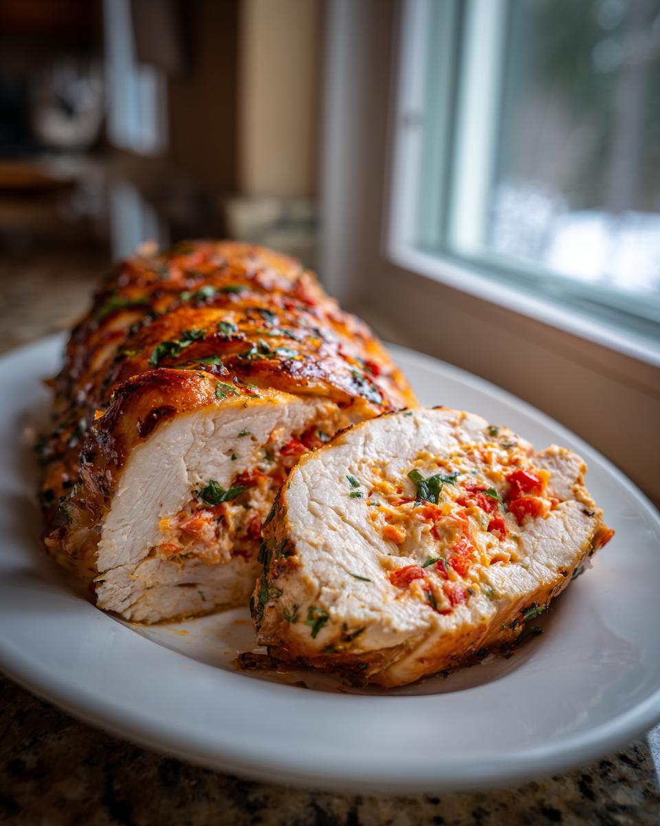 4 Delicious Roasted red pepper Boursin stuffed chicken 4 Roasted red pepper Boursin stuffed chicken - detail 1