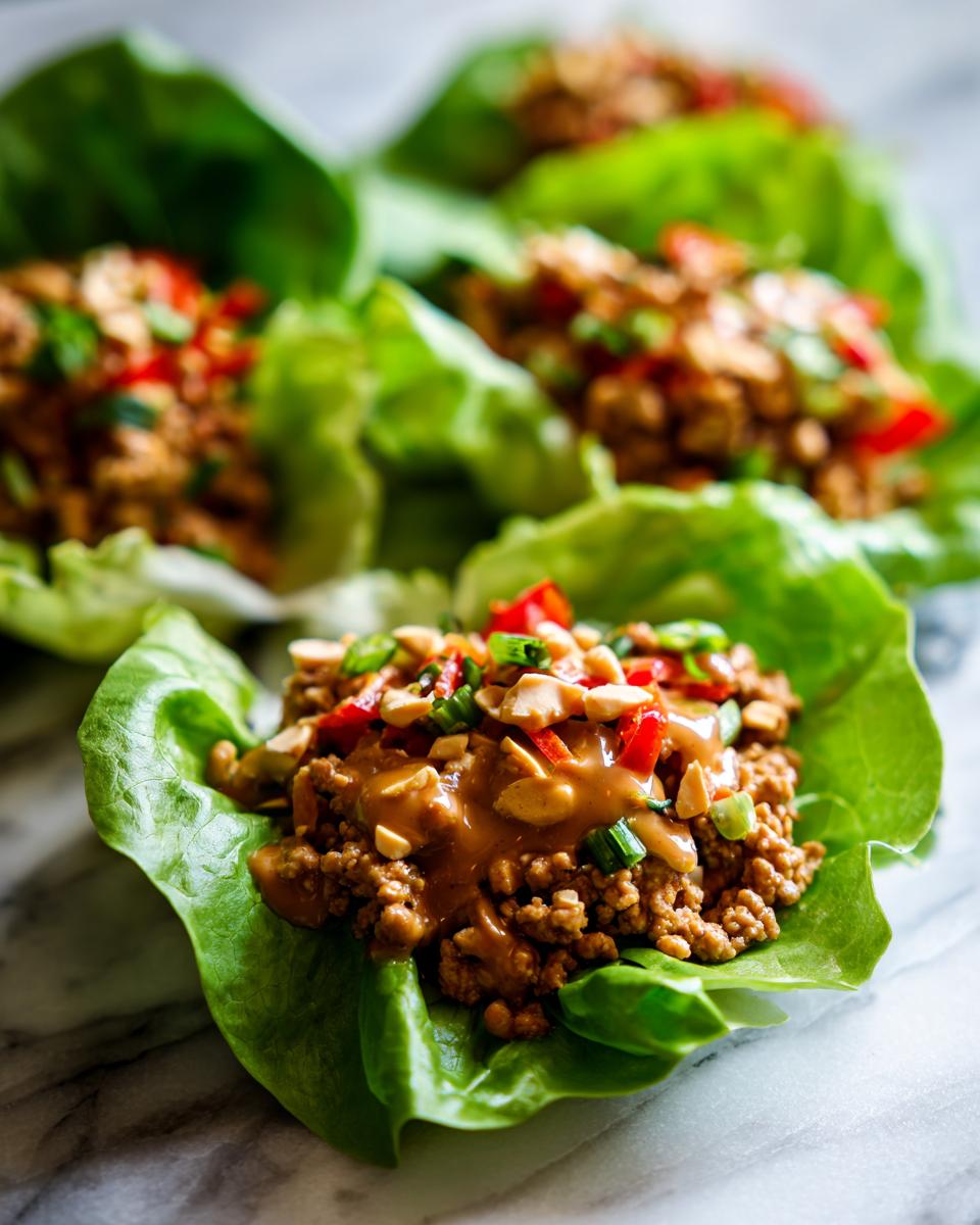 Amazing 25-Minute Thai Peanut Chicken Lettuce Wraps 4 Thai Peanut Chicken Lettuce Wraps - detail 1