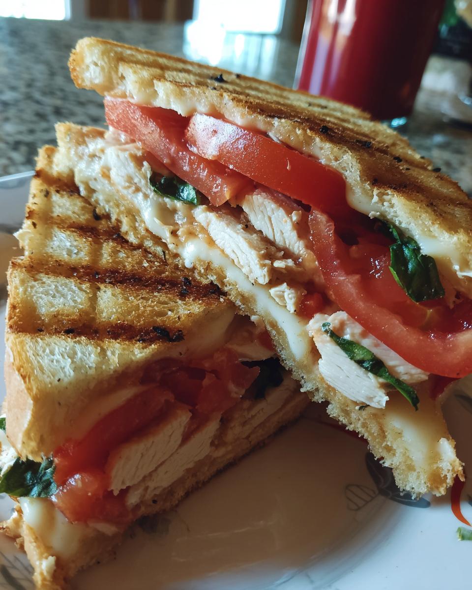 5 Minute Chicken Caprese Panini Bliss 6 chicken caprese panini - detail 2