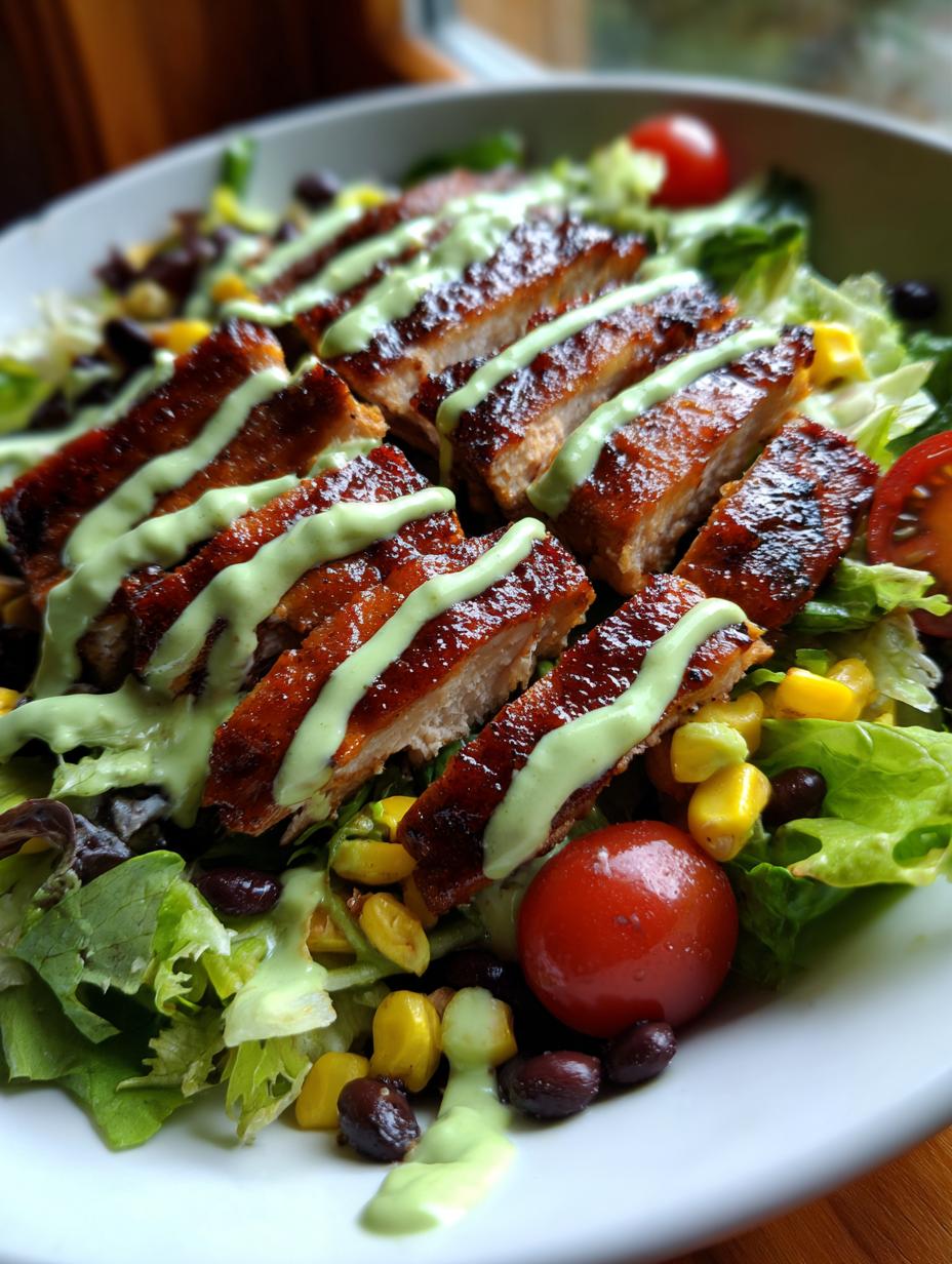 Amazing 3-Step BBQ chicken salad 5 BBQ chicken salad with avocado dressing - detail 2