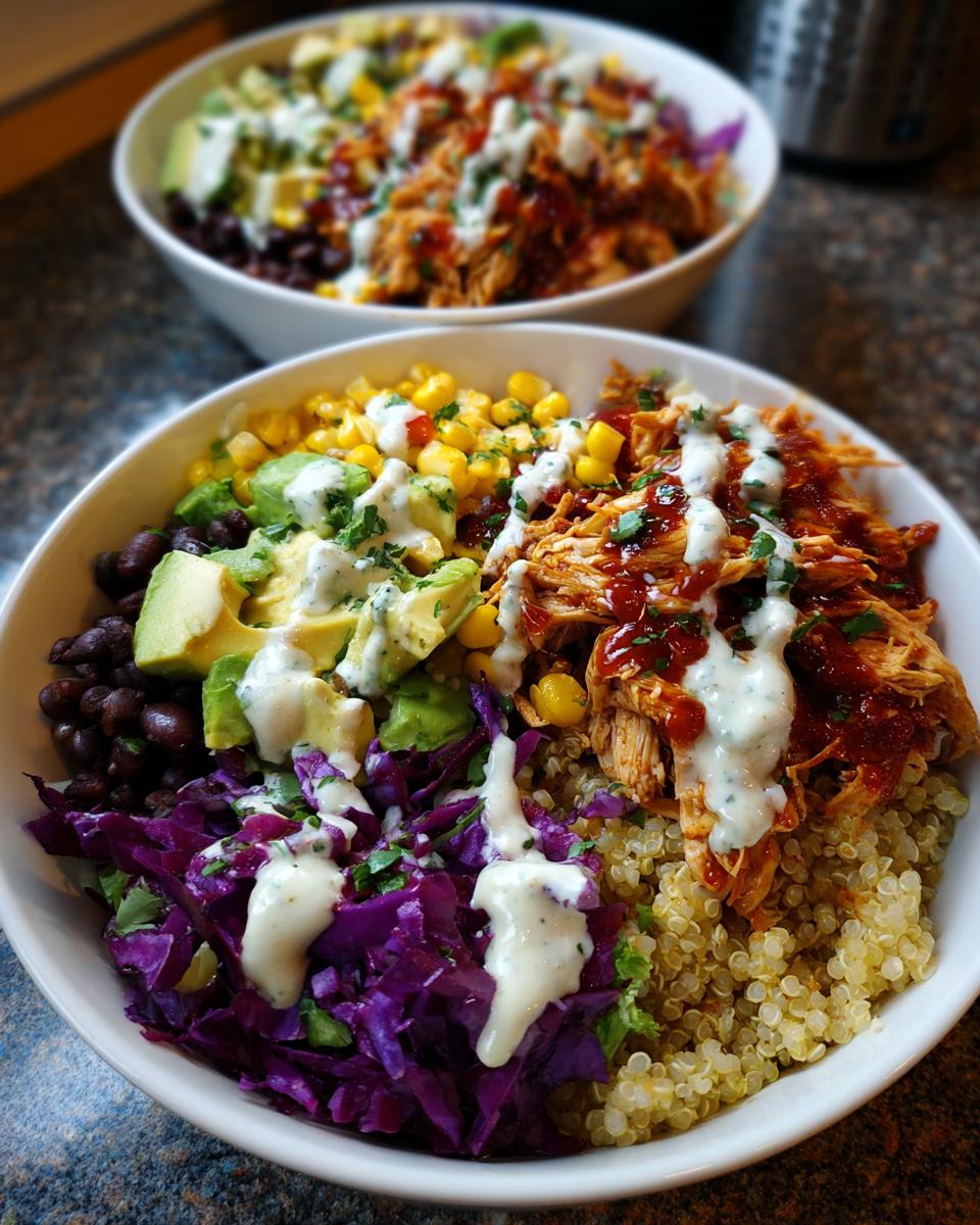 Amazing 4-serving BBQ ranch chicken quinoa bowls 4 BBQ ranch chicken quinoa bowls - detail 1