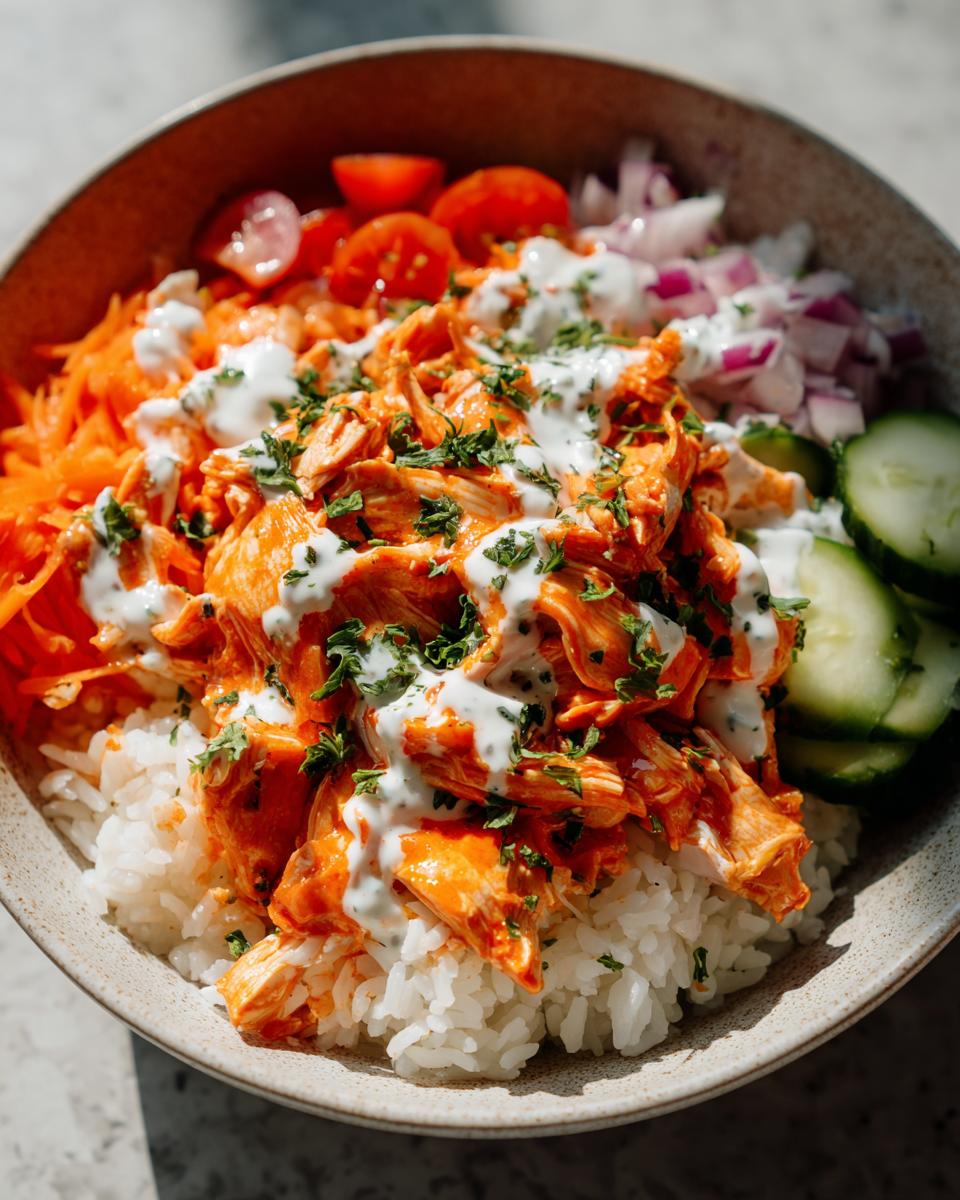 5 Minute Buffalo chicken rice bowls Joy 4 Buffalo chicken rice bowls - detail 1