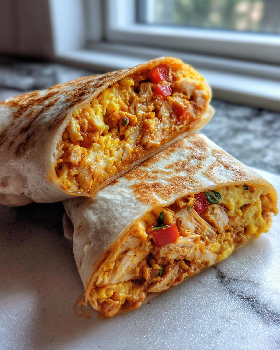 Amazing 4 Chicken Breakfast Burritos with Eggs 4 Chicken Breakfast Burritos with Scrambled Eggs - detail 1