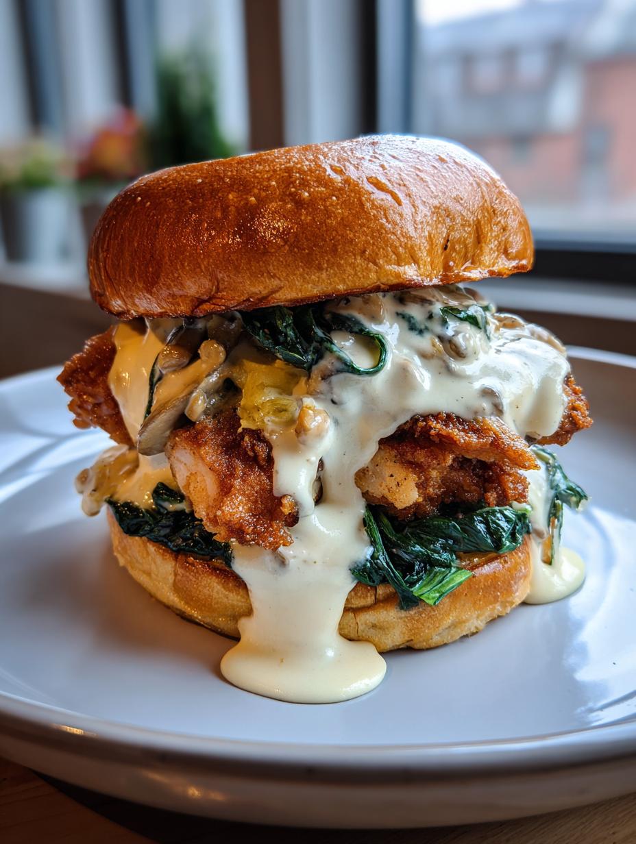 Savory Roast Chicken Mushroom Burger in 4 Steps 5 Roast chicken mushroom burger - detail 2