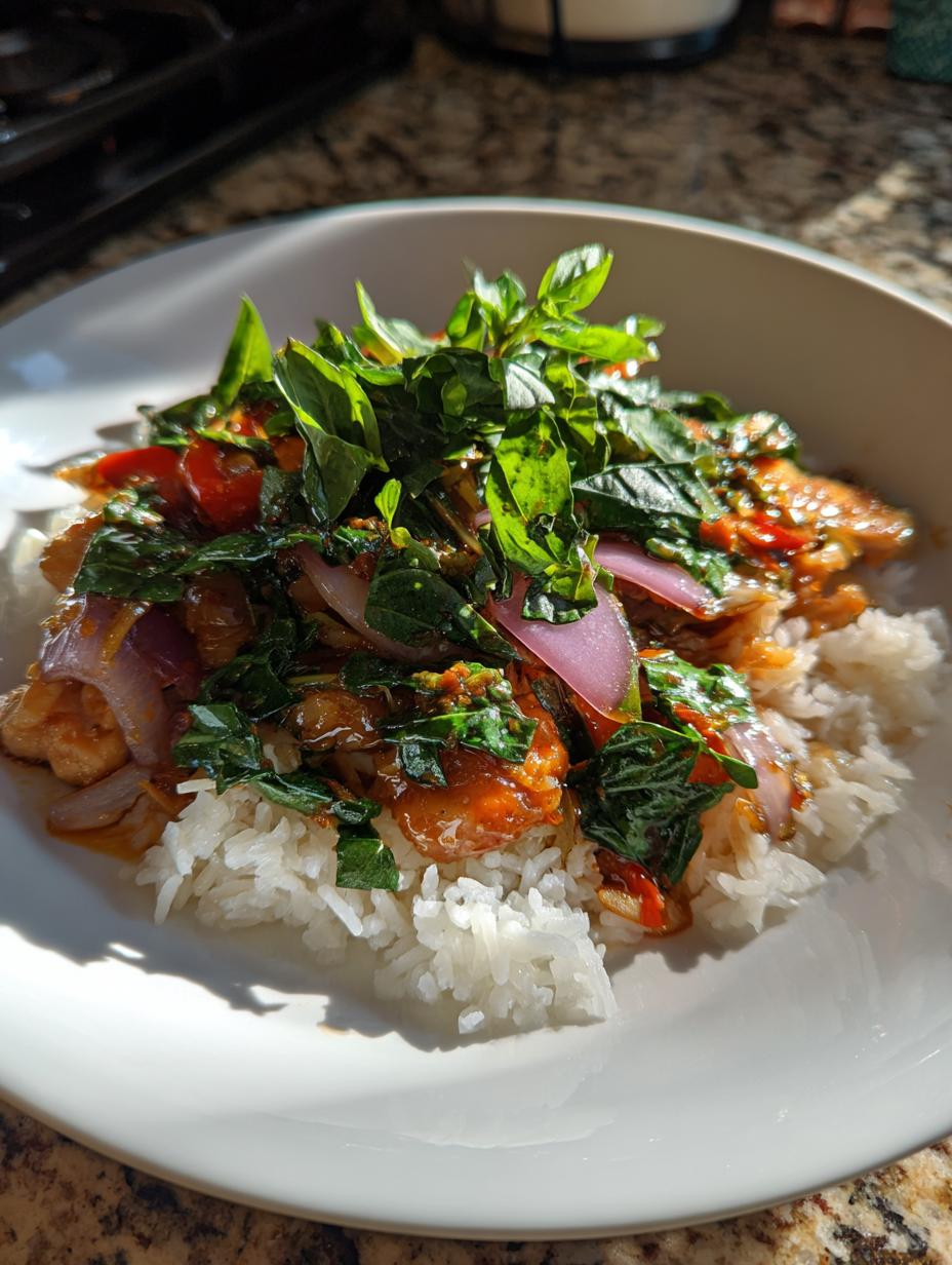 Amazing Thai basil chicken in 20 minutes 5 Thai basil chicken - detail 2