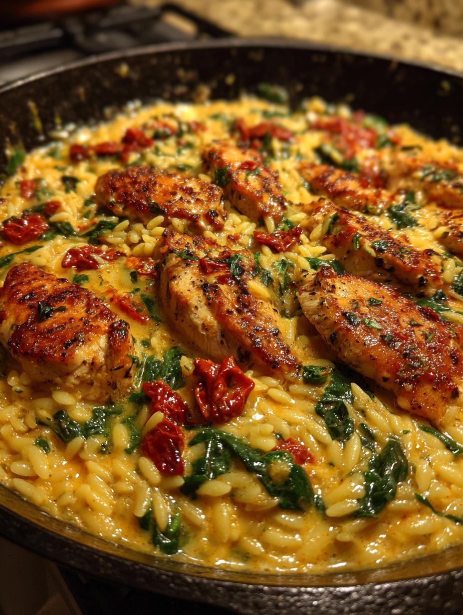 Amazing 30-Min Tuscan chicken orzo Joy 5 Tuscan chicken orzo - detail 2
