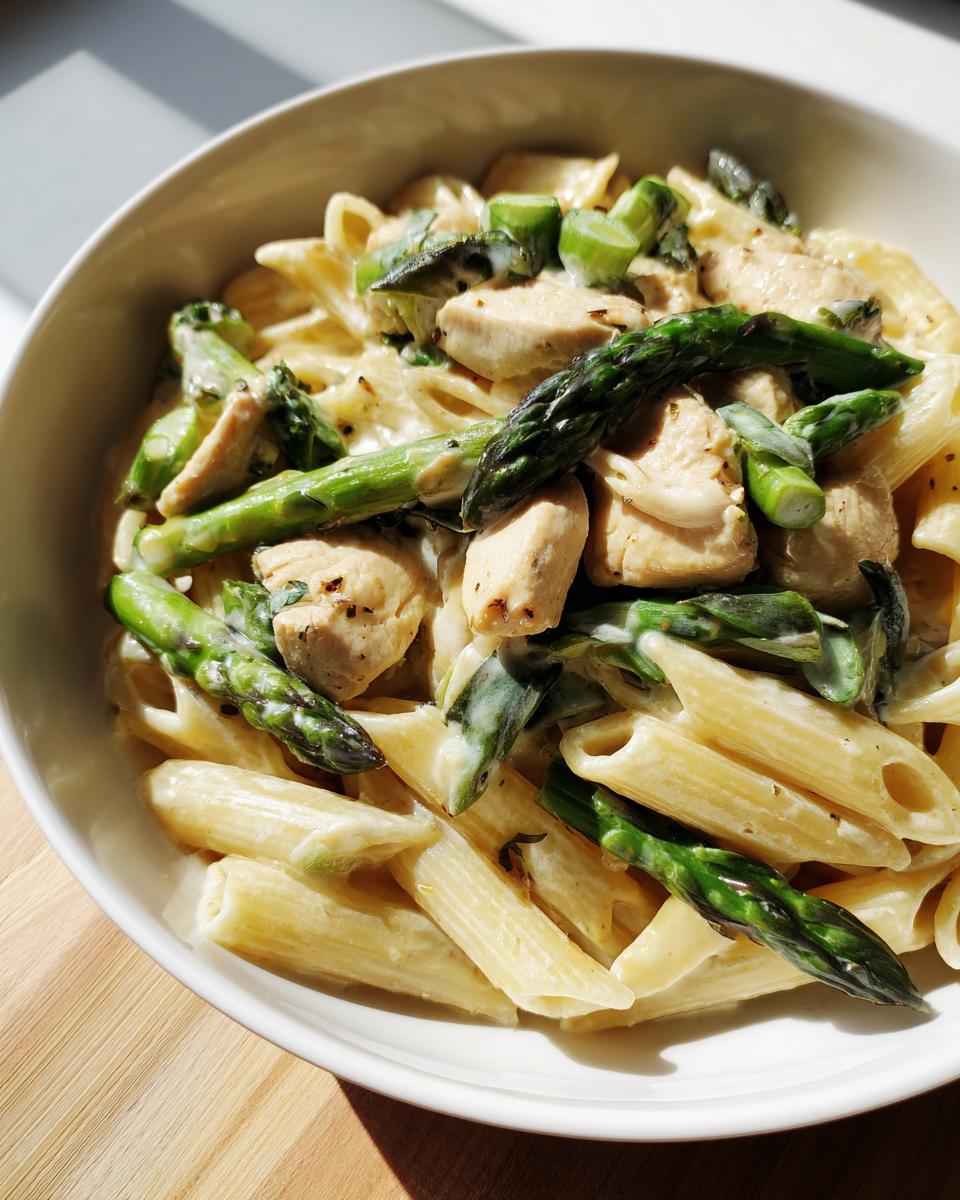 Amazing creamy chicken asparagus pasta in 18 min 4 creamy chicken asparagus pasta - detail 1